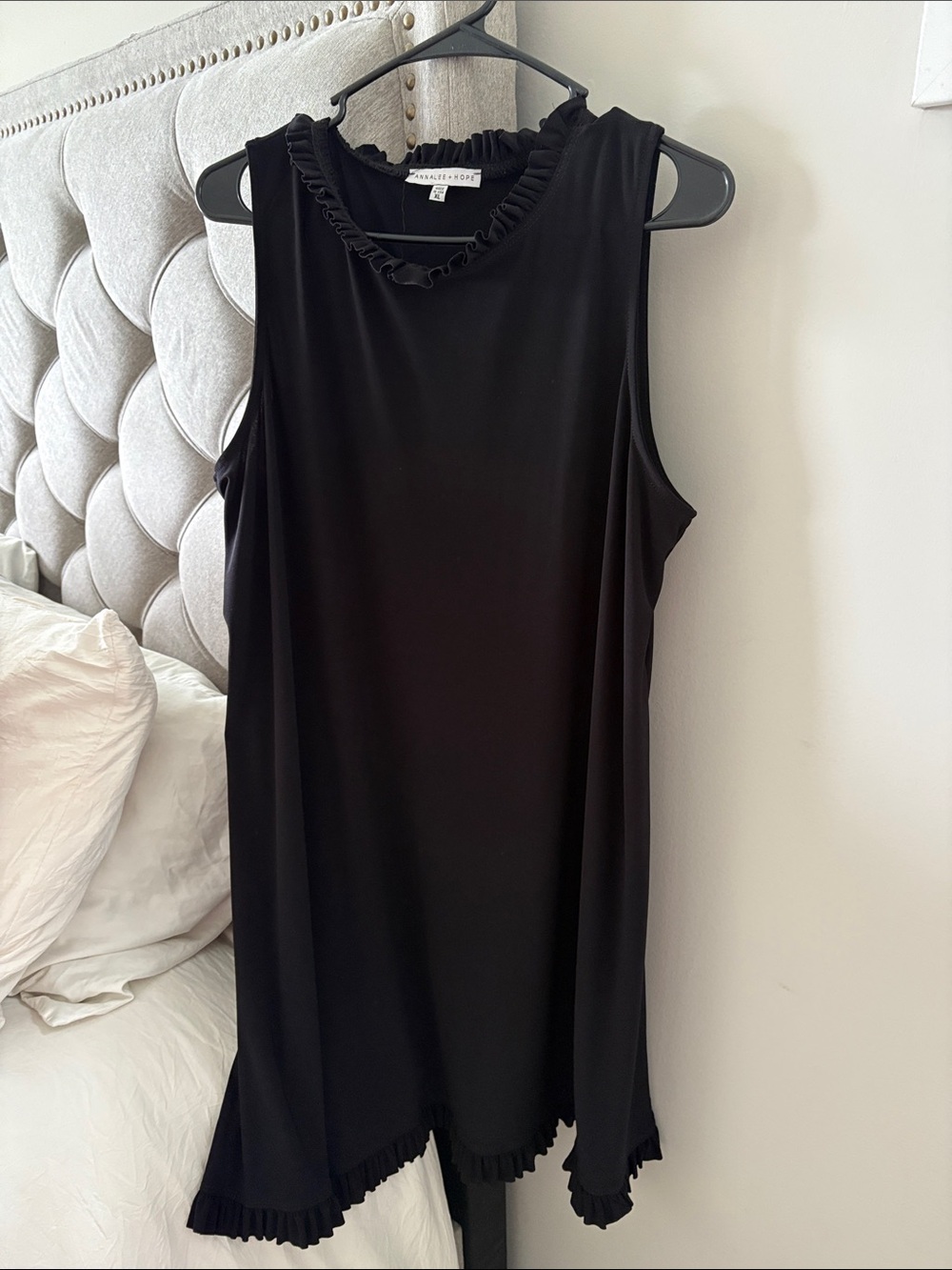 Amanda & Chelsea Black Sleeveless Ruffle-Hem Mini Dress
